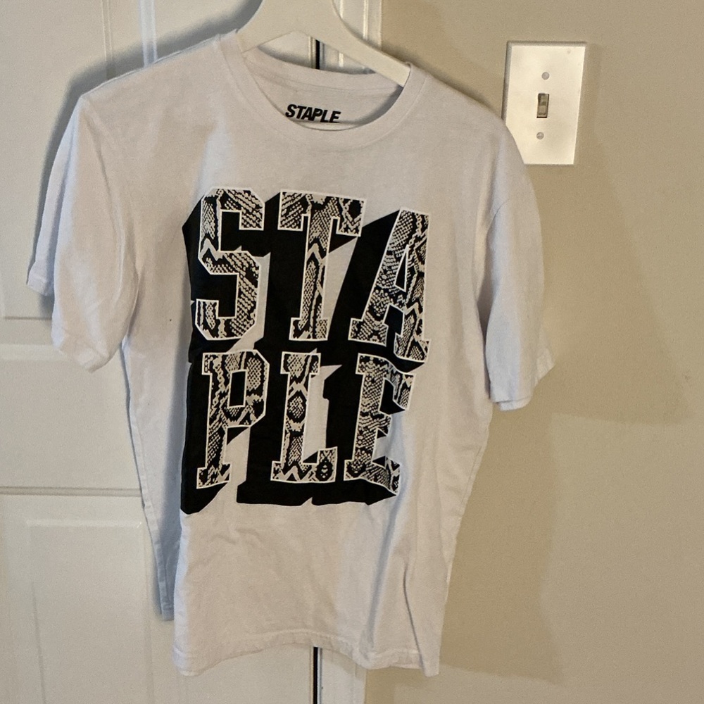 Staple White Graphic Tee with Black Logo
